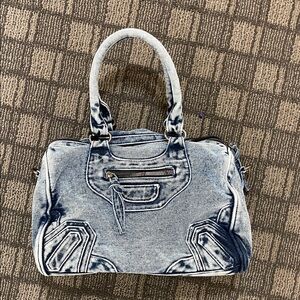 Trendy Blue Denim Satchel